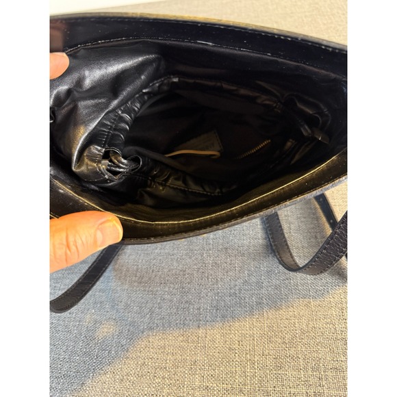 ANNA PAOLA Black Leather Studded Bucket Bag Made in Italy - Picture 4 of 9